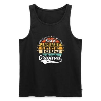 Die Legenden wurden im Januar 1965 geboren - Männer Premium Bio Tank Top - Schwarz - Vorne - Michal (187cm)