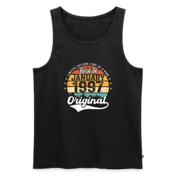 Die Legenden wurden im Januar 1997 geboren - Männer Premium Bio Tank Top - Schwarz - Vorne - Michal (187cm)