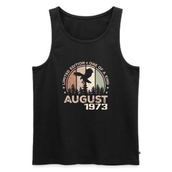 Unvergleichlich seit August 1973, 51. Jahrestag - Männer Premium Bio Tank Top - Schwarz - Vorne - Michal (187cm)