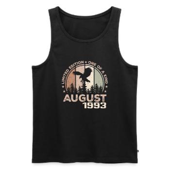 Incomparable since August 1993, 31st Anniversary - Men's Premium Organic Tank Top - black - Front - AI Model Male 178 light (178cm)