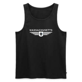T-shirt Massachusetts Fan – Élégant et unique - Débardeur bio Premium Homme - noir - Devant - Michal (187cm)