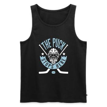 The Puck Stops Here (Ice Hockey) - Men's Premium Organic Tank Top - black - Front - Michal (187cm)