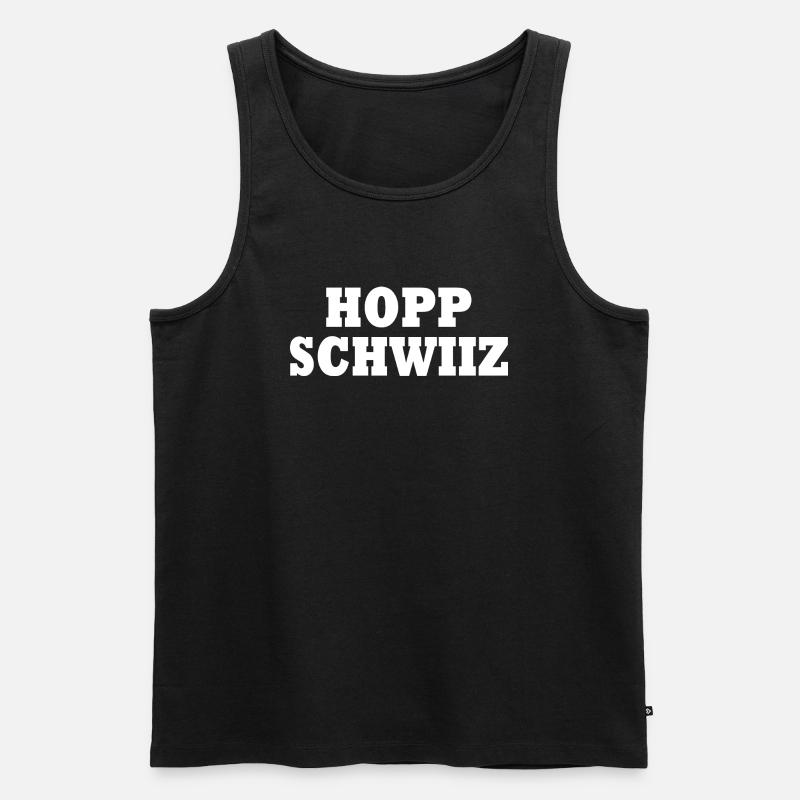 Hopp schwiiz - Männer Premium Bio Tank Top - Schwarz