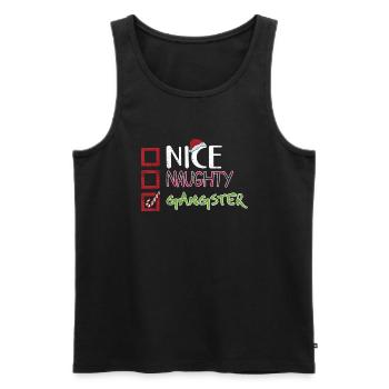 Weihnachten Humor Lustig Nice Naughty Gangster - Männer Premium Bio Tank Top - Schwarz - Vorne - Michal (187cm)