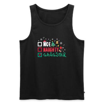 Weihnachten Humor Lustig Nice Naughty Gangster - Männer Premium Bio Tank Top - Schwarz - Vorne - Michal (187cm)