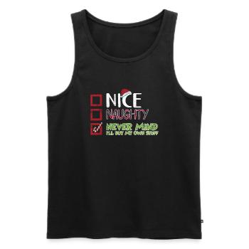 Christmas Xmas Saying Funny Witty Humor - Men's Premium Organic Tank Top - black - Front - AI Model Male 178 light (178cm)