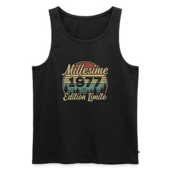 Millésime 1977 - Cadeau Pour le 47e Anniversaire - Débardeur bio Premium Homme - noir - Devant - Michal (187cm)