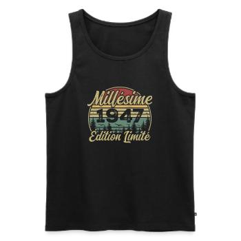 Millésime 1947 - Cadeau Pour le 77e Anniversaire - Débardeur bio Premium Homme - noir - Devant - Michal (187cm)