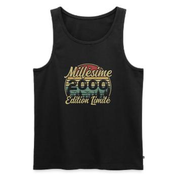 Vintage 2000 - 24th Anniversary Gift - Men's Premium Organic Tank Top - black - Front - Michal (187cm)