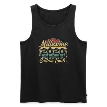Millésime 2020 - Cadeau Pour le 4e Anniversaire - Débardeur bio Premium Homme - noir - Devant - Michal (187cm)