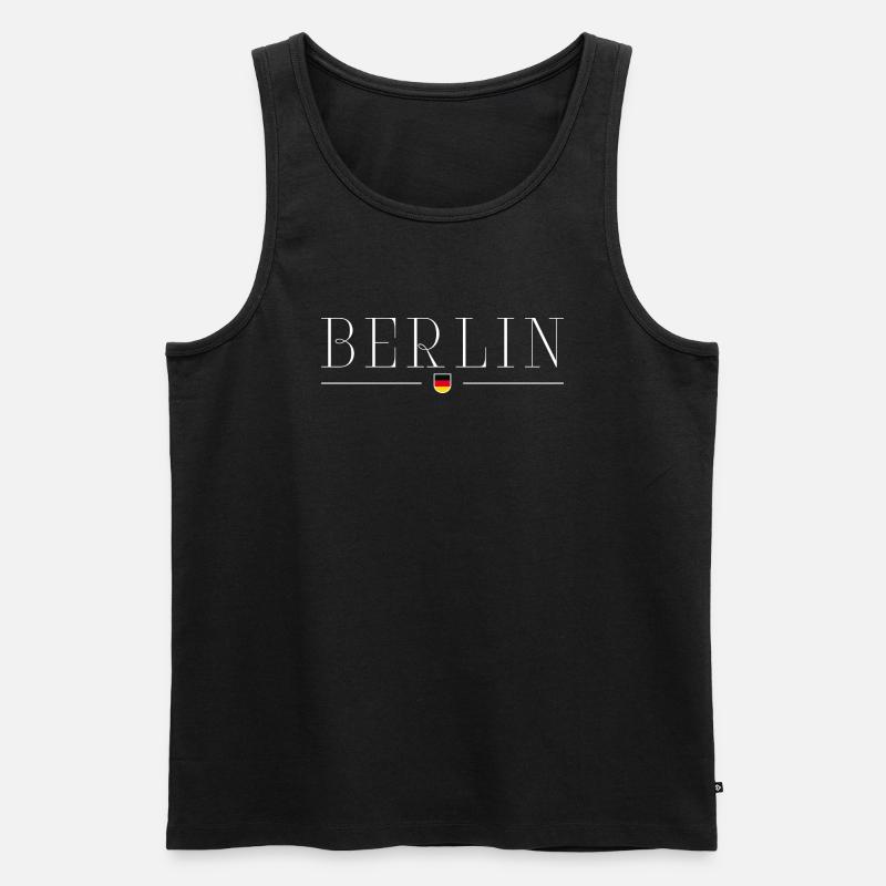 Berlin: Trendy, lebendig, einzigartig - Männer Premium Bio Tank Top - Schwarz