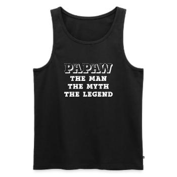 Papa Grandpa Saying Papaw The Man The Myth The Legend - Men's Premium Organic Tank Top - black - Front - Michal (187cm)