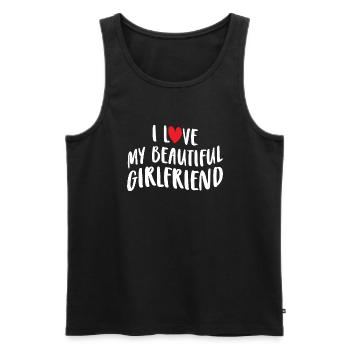 Paare Liebe Herz Freund Geschenkidee Beziehung - Männer Premium Bio Tank Top - Schwarz - Vorne - AI Model Male 178 light (178cm)