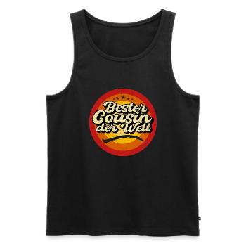 Bester Cousin Der Welt - Männer Premium Bio Tank Top - Schwarz - Vorne - AI Model Male 178 light (178cm)
