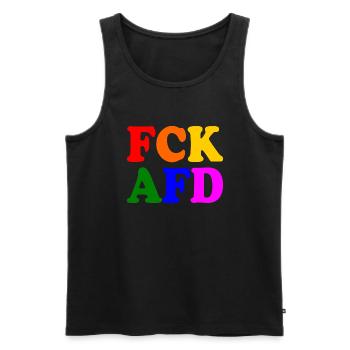 Fck afd - Männer Premium Bio Tank Top - Schwarz - Vorne - AI Model Male 178 light (178cm)