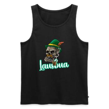 Lausbua Lausbub Lederhosen Trachten - Männer Premium Bio Tank Top - Schwarz - Vorne - Michal (187cm)
