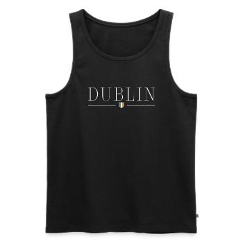 Dublin : culture, charme, joie de vivre - Débardeur bio Premium Homme - noir - Devant - AI Model Male 178 light (178cm)