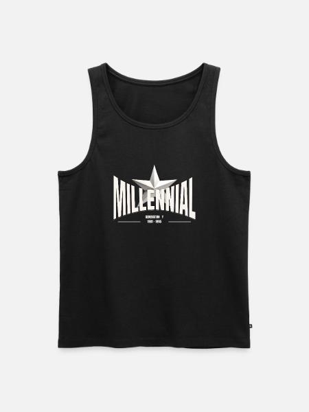 Millennial Star – Generation Y - Men's Premium Organic Tank Top - black