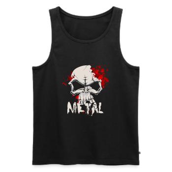 Crâne De Heavy Metal Avec Des Gouttes De Sang - Débardeur bio Premium Homme - noir - Devant - Michal (187cm)