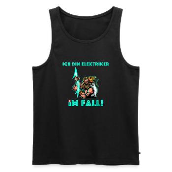 Ich bin elektriker | Zeus, Gott, Schweiz, Dialekt - Männer Premium Bio Tank Top - Schwarz - Vorne - Michal (187cm)