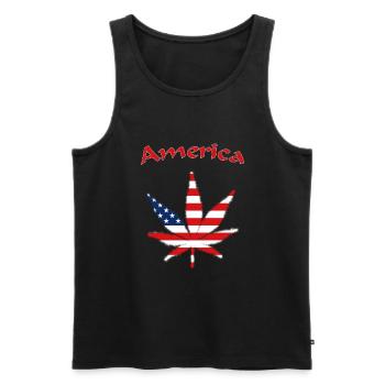 America, USA, United States of America - Männer Premium Bio Tank Top - Schwarz - Vorne - AI Model Male 178 light (178cm)