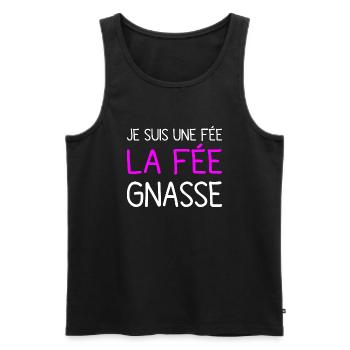 Je Suis Une Fée La Fée Gnasse Humour Jeu de Mots - Débardeur bio Premium Homme - noir - Devant - Michal (187cm)