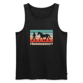 Führungskraft Pferd Reiten Geschenkidee Humor - Männer Premium Bio Tank Top - Schwarz - Vorne - Michal (187cm)