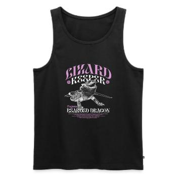 Bearded Dragon Pogona Bearded Dragons - Men's Premium Organic Tank Top - black - Front - AI Model Male 178 light (178cm)