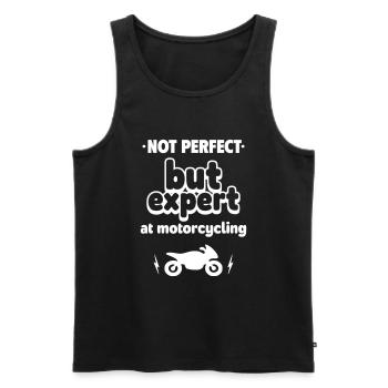 Expert at Motorcycling - Men's Premium Organic Tank Top - black - Front - Michal (187cm)
