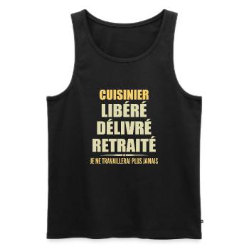 Cuisinier célèbre sa retraite avec humour cadeau - Débardeur bio Premium Homme - noir - Devant - Michal (187cm)