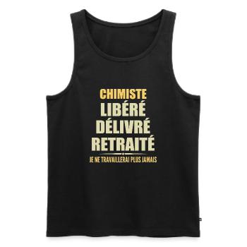 Chimiste célèbre sa retraite avec humour cadeau - Débardeur bio Premium Homme - noir - Devant - Michal (187cm)