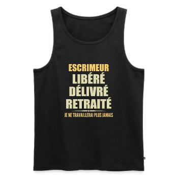 Fechter feiert seinen Ruhestand mit Humor - Männer Premium Bio Tank Top - Schwarz - Vorne - AI Model Male 178 light (178cm)