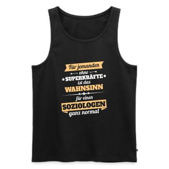 Soziologe Held - Männer Premium Bio Tank Top - Schwarz - Vorne - Michal (187cm)