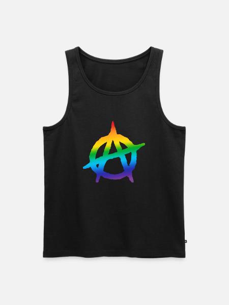 Anarchy A logo LGBT - Men's Premium Organic Tank Top - black