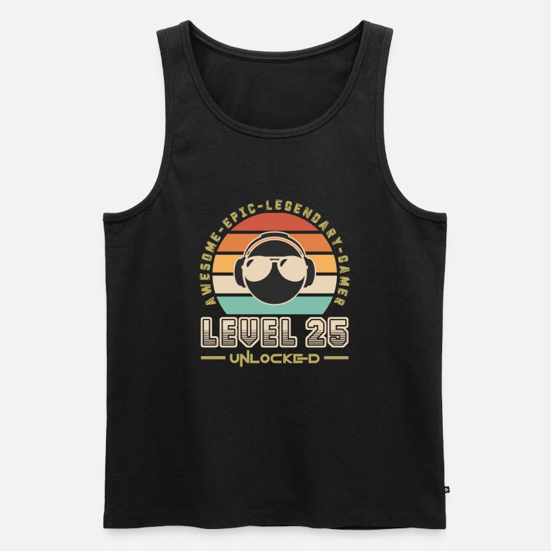 Stufe 25 - Männer Premium Bio Tank Top - Schwarz