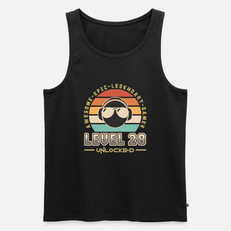 Stufe 28 - Männer Premium Bio Tank Top - Schwarz