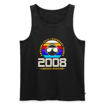 2008 - Men's Premium Organic Tank Top - black - Front - AI Model Male 178 light (178cm)