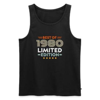 Retro 1980's Vintage Gift 44th Birthday 44 Years - Men's Premium Organic Tank Top - black - Front - Michal (187cm)