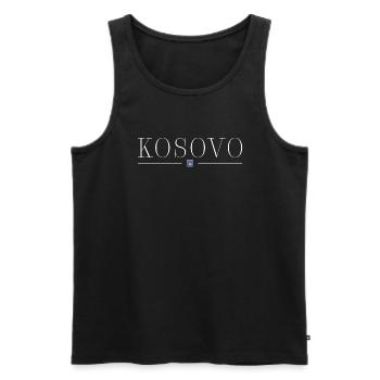 Kosovo T-Shirt: Kulturelle Stärke - Männer Premium Bio Tank Top - Schwarz - Vorne - Michal (187cm)