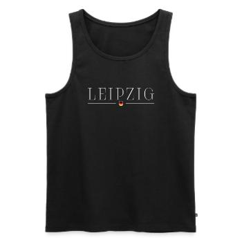 Leipzig, Deutschland Eleganz T-Shirt - Männer Premium Bio Tank Top - Schwarz - Vorne - Michal (187cm)