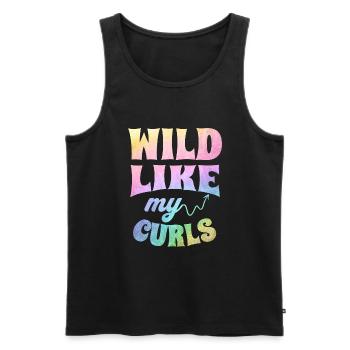 Wild Like My Curls Tie Dye Texture - Men's Premium Organic Tank Top - black - Front - Michal (187cm)