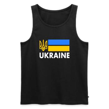 Ukraine - Männer Premium Bio Tank Top - Schwarz - Vorne - AI Model Male 178 light (178cm)