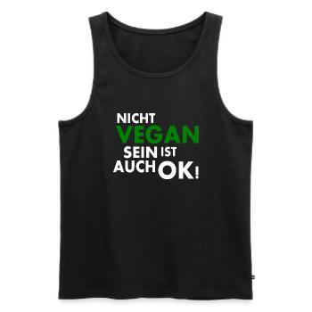 Nicht vegan sein ist auch ok - Männer Premium Bio Tank Top - Schwarz - Vorne - Michal (187cm)