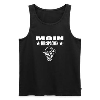 Moin - Männer Premium Bio Tank Top - Schwarz - Vorne - Michal (187cm)