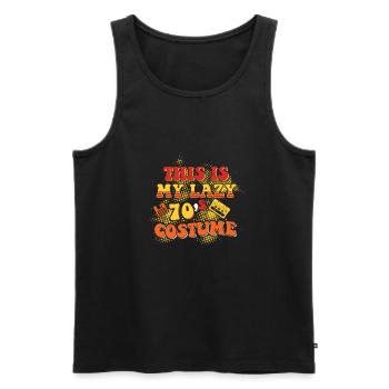 Dies ist meine faule 70S Kostüm Retro Halloween Party - Männer Premium Bio Tank Top - Schwarz - Vorne - AI Model Male 178 light (178cm)