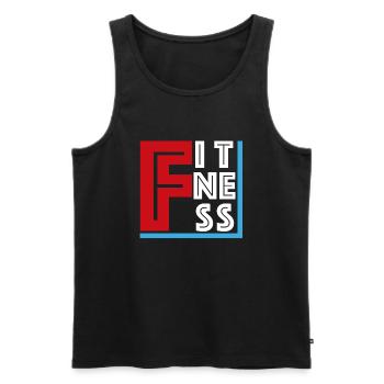 Fitness | Bodybuilding, Training, Gym, Gesundheit - Männer Premium Bio Tank Top - Schwarz - Vorne - Michal (187cm)