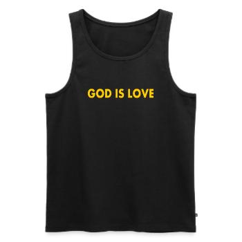 God is love - Männer Premium Bio Tank Top - Schwarz - Vorne - AI Model Male 178 light (178cm)