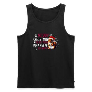 Merry Christmas Squirrel Humor Funny Witty - Men's Premium Organic Tank Top - black - Front - Michal (187cm)