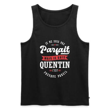 Quentin Parfait Cadeau prenom quentin - Débardeur bio Premium Homme - noir - Devant - AI Model Male 178 light (178cm)