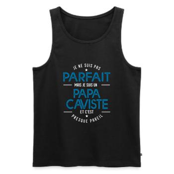 je suis un papa caviste cadeau vigneron humour vin - Débardeur bio Premium Homme - noir - Devant - Michal (187cm)